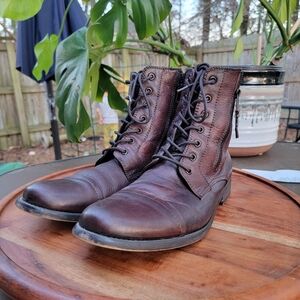 Kenneth Cole Dark Brown Leather Boots Size 10